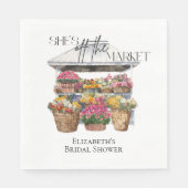 Zij Is Van De Markt Bloemenwinkel Bruiloft Feest Servet (Voorkant)