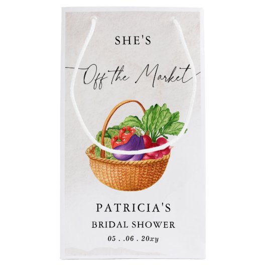 Zij is van de markt Landbouwersmarkt Bruidsmeisjes Klein Cadeauzakje (Achterkant)