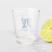 Zij Knoop De Knoop Blauwe Strik Bruidsdouche Shot Glas (Achterkant)