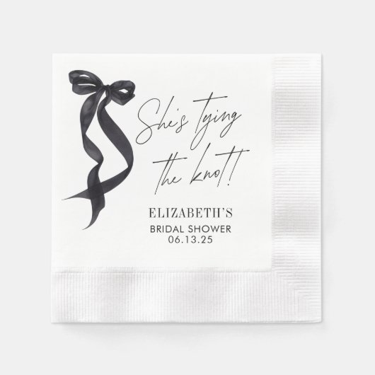 Zij Knoopt de Knoop Boog Bruidsborrel  Servet (Voorkant)