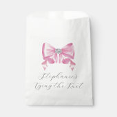 Zij Knoopt De Knoop Roze Boog Bruidsdouche Bedankzakje (Voorkant)
