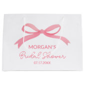 Zij Knoopt De Knoop Roze Strik Bruidsdouche Groot Cadeauzakje (Voorkant)