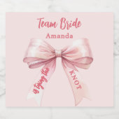 Zij knoopt de knoop Team Bruid Sparkling Wijnetiket (Enkel label)