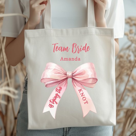 Zij knoopt de knoop Team Bruid Tote Bag