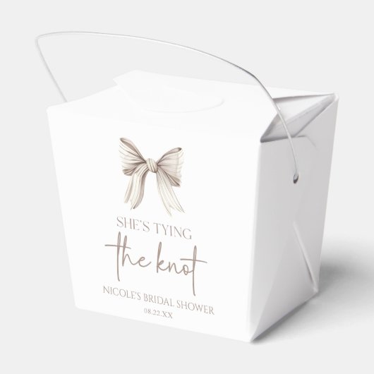 Zij Knoopt De Knoop Witte Strik Bruidsdouche Bedankdoosjes (Achterkant)