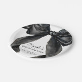 Zij knoopt de knoop zwarte strik Bruidsfeest Frans Papieren Bordje (Gekanteld)
