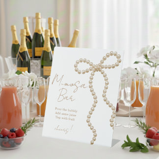 Zij Knoopt de Kousen Bridal Shower Mimosa Bar Reclamebord Met Voetstuk