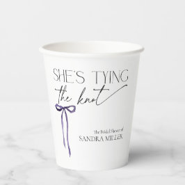 Zij Krijgt de Knoop Aan: Paarse Strik Bruidsfeest Papieren Bekers