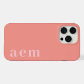 Zij Monogram Beginletters Roze Minimalistisch iPhone Hoesje (Achterkant horizontaal)