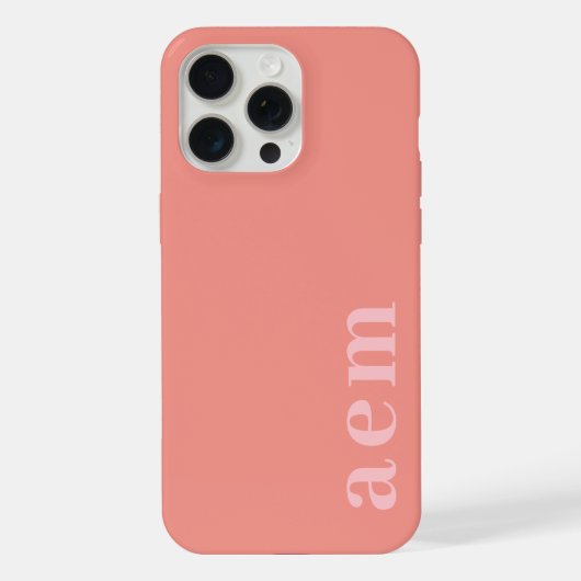 Zij Monogram Beginletters Roze Minimalistisch iPhone Hoesje (Achterkant)