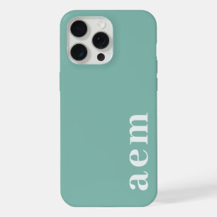 Zij Monogram Initiaal Turkoois Minimalistisch iPhone 15 Pro Max Hoesje