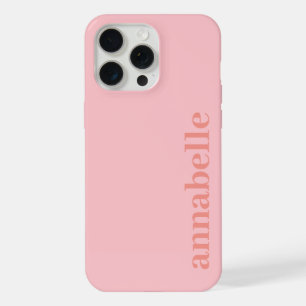 Zij Monogram Naam Roze Minimalistisch iPhone 15 Pro Max Hoesje