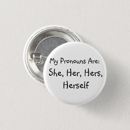 'Zij' Pronoun Badge Ronde Button 3,2 Cm (Voorkant /achterkant)