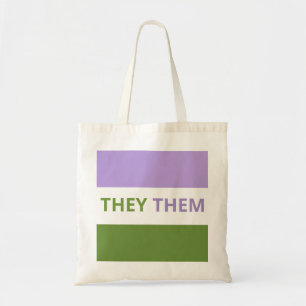 Zij/Them Pronouns Genderqueer Flag Budget Tas
