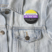 Zij/Them ronouns - Nonbinary vlag Ronde Button 5,7 Cm (In situ)