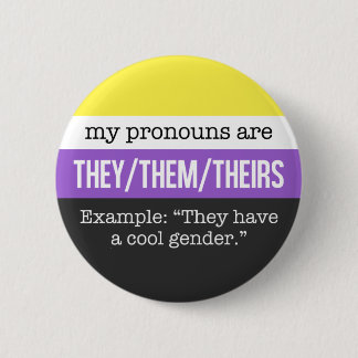Zij/Them ronouns - Nonbinary vlag Ronde Button 5,7 Cm