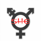 Zij Transgender Sticker (Voorkant)