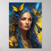 Zij van de Vlinders | Digitale kunst Poster (Voorkant)