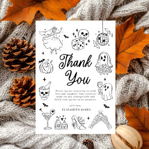 Zij Vond Haar Boo Geest Bloemige Bruidsmeisjes Bru Bedankkaart