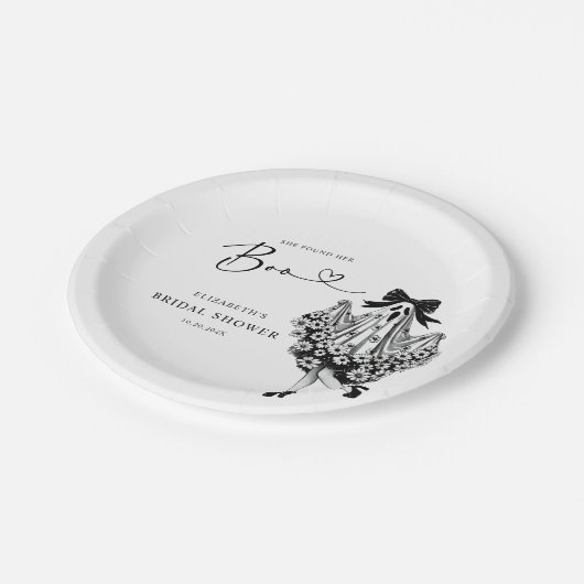 Zij Vond Haar Boo Geest Bloemrijke Bruidsuitnodigi Papieren Bordje (Gekanteld)