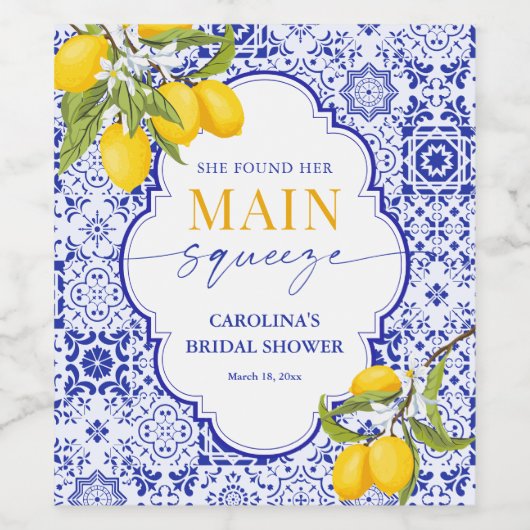 Zij vond haar Bruidsfeest met de hoofdattractie Wijn Etiket (Enkel label)