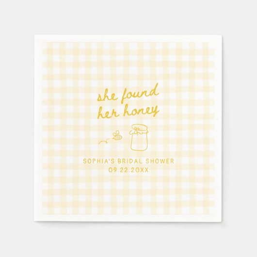 Zij vond haar bruidsfeestje met honing servet (Voorkant)
