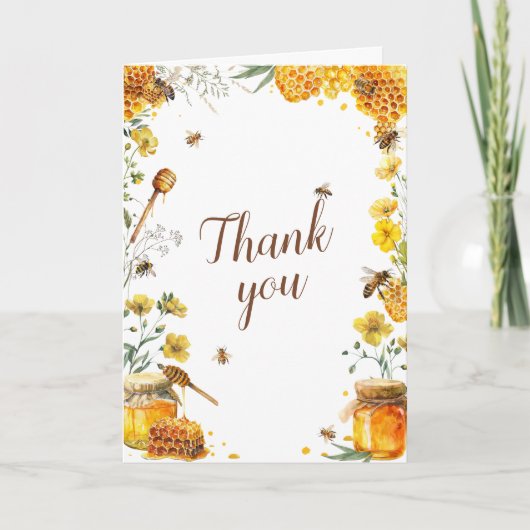Zij vond haar honing bruidsuitnodiging bedankkaart (Voorkant)