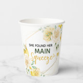 Zij vond haar hoofdpers Lemon Bruiloftsfeestje Papieren Bekers (Achterkant)