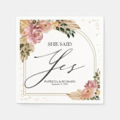 Zij Zei Ja Boho Bloemige Verlovingsfeest Servet (Voorkant)