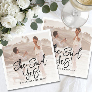 Zij Zei Ja Verlovingsfoto Feestje Servet