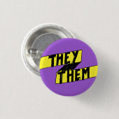 Zij zij de Button van Pronoun Nonbinary (Voorkant /achterkant)