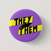 Zij zij de Button van Pronoun Nonbinary (Voorkant)