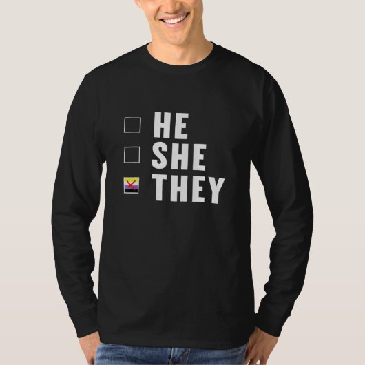 Zij zij nonbinary Enby Genderqueer non Binary T-shirt (Voorkant)