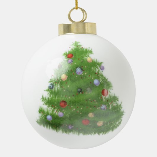 Zij zij nonbinary kleuren keramische bal ornament (Achterkant)