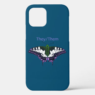 Zij/zij Nonbinary Pride Swallowtail Butterfly iPhone 12 Pro Hoesje