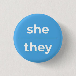 Zij/zij Pronoun Pin, 1¼ Inch Button