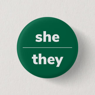 Zij/zij Pronoun Pin, 1¼ Inch Button