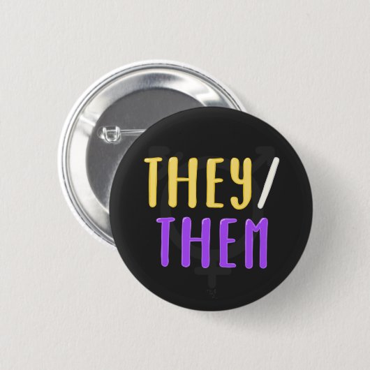 Zij/zij Pronouns Pin Badge Ronde Button 5,7 Cm (Voorkant /achterkant)