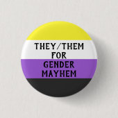 Zij/zij voor Gender Mayhem Button (onder de vlag v (Voorkant)