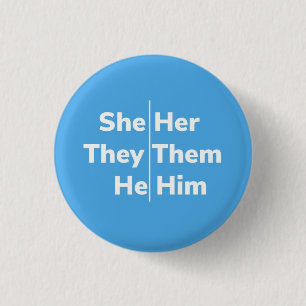 Zij/zij/zij Hij/zij Pronoun Pin Ronde Button 3,2 Cm