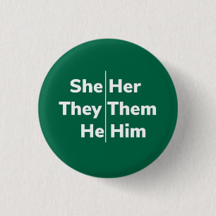 Zij/zij/zij Hij/zij Pronoun Pin Ronde Button 3,2 Cm