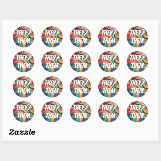 zij/zij, zij/zij, regenboogpriesters ronde sticker (Vel)
