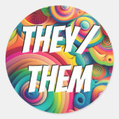 zij/zij, zij/zij, regenboogpriesters ronde sticker (Voorkant)