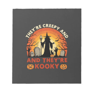 Zij zijn griezelige Halloween heks kerkhof pomp Notitieblok