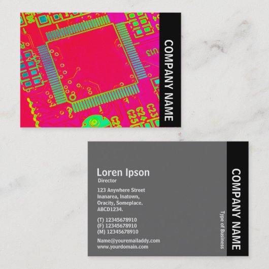 Zijband - kleurrijke Abstracte circuits Visitekaartje (Voorkant / Achterkant)