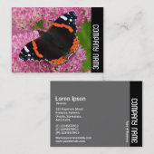 Zijband - Rood admiraal op sedum (herfst Joy) Visitekaartje (Voorkant / Achterkant)