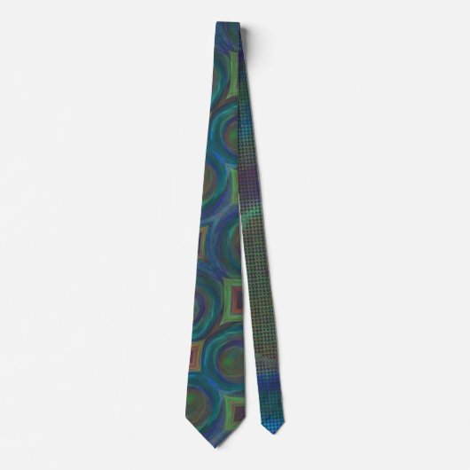 Zijde Abstracte Stropdas van Peacock aan het zijde (Voorkant)