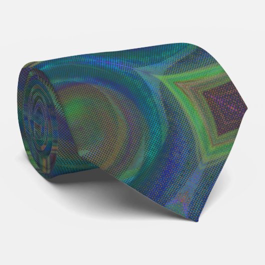 Zijde Abstracte Stropdas van Peacock aan het zijde (Opgerold)