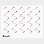 Zijde Bloemen Bruiloft Classic Ronde Sticker (Vel)