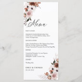 Zijde Bloemen Bruiloft Menu (Voorkant)